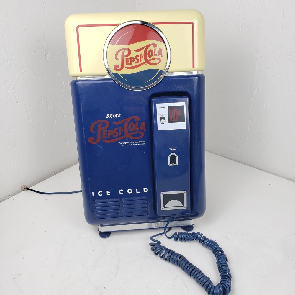 Vintage Pepsi Cola Vending Machine Telephone Retro Polyconcept Blue Cream
